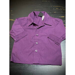 Baby Van Heusen Purple Button Down collared dress Shirt 6-9 Months